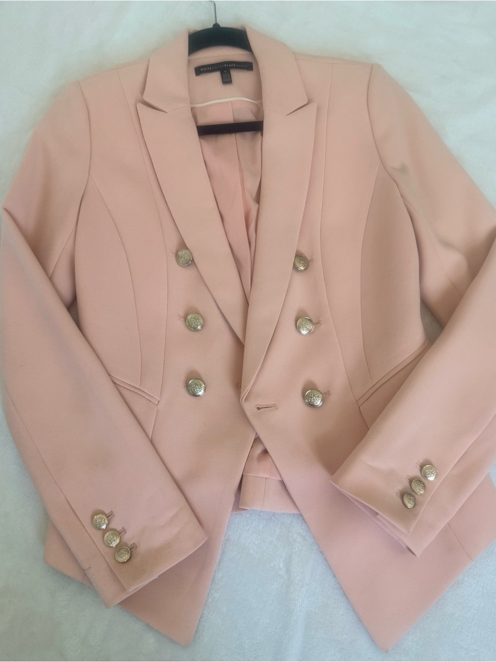 White House Black Market Blush Pink Double-Breasted Blazer
